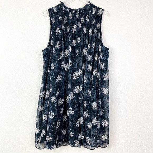 Joie High Neck Smocked Flowy Baltic Print Mini Dress Size 2X - Picture 2 of 11